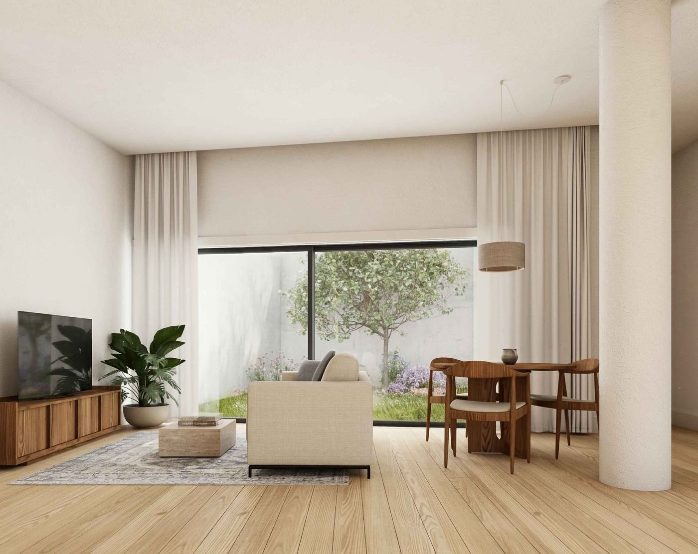 Interior T1+1 com jardim, Fração E