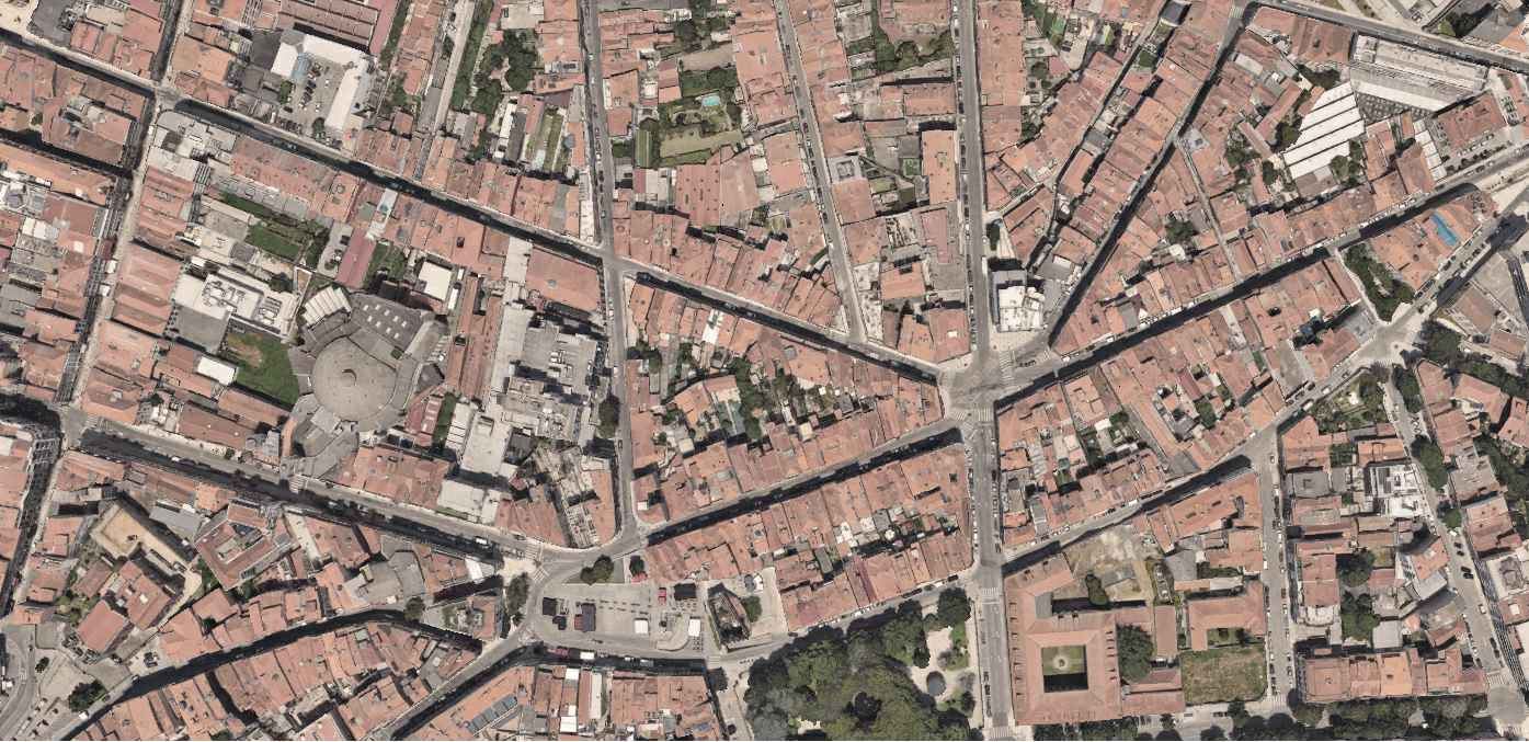 Vista aérea do quarteirão com o lote do Formosa 44 assinalado